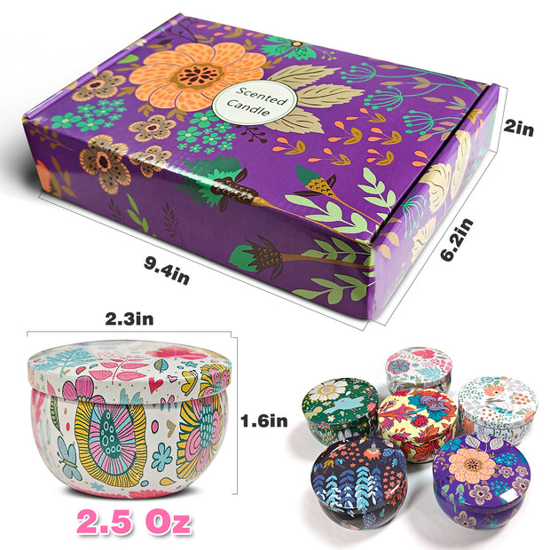 Women&#039;s Gift Scented Candles Home Set: Aromatherapy Candles Portable Candle Gift Set - Set of 6 | Made of 100% Soy Wax